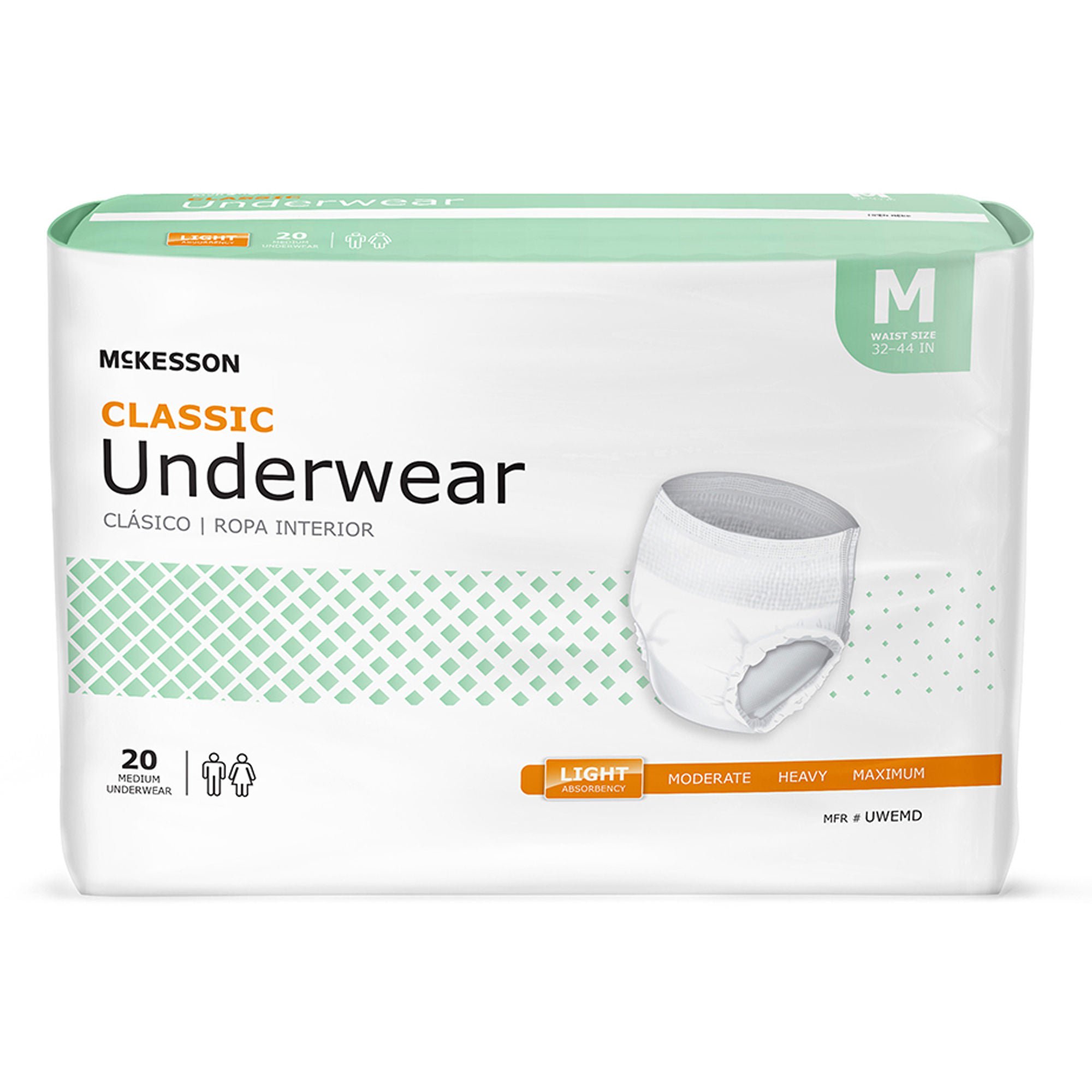 McKesson Classic Light Absorbency Incontinence Underwear, Medium