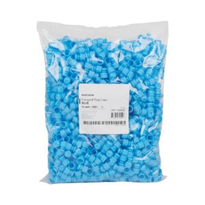McKesson Flanged Plug Cap, Blue, Polyethylene, for use with 16mm Tubes - Image 2