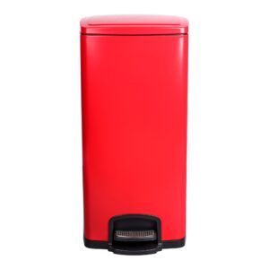 McKesson Red Square Step-On Trash Can, 8 gallon - Image 1