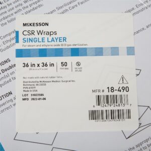 McKesson Single Layer Sterilization Wrap, 36 x 36 Inch - Image 2