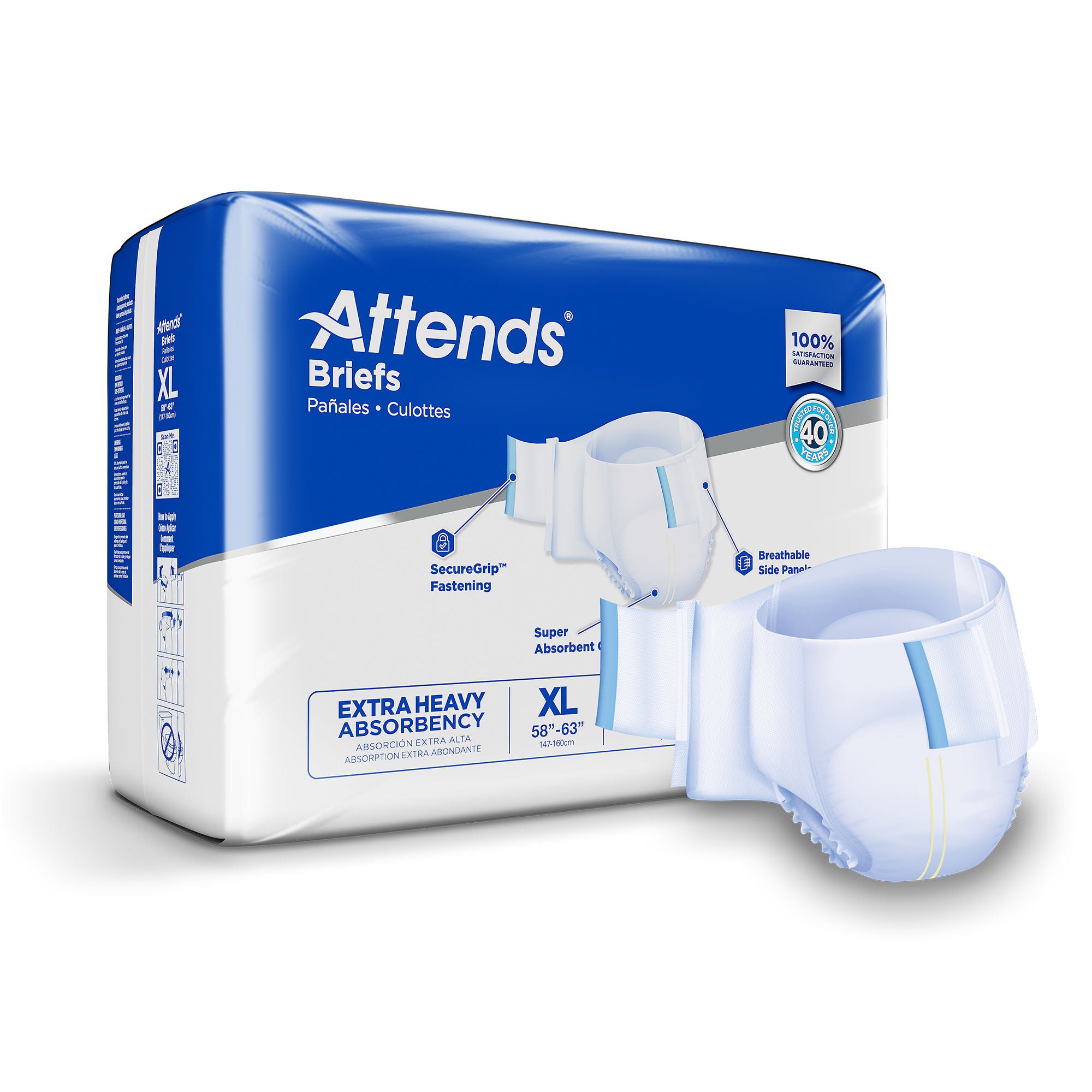 Attends? Extra Heavy Absorbency Briefs, X-Large