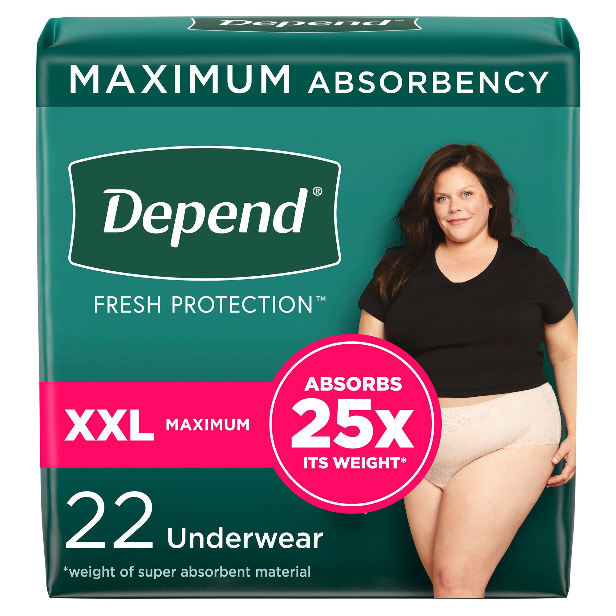 Depend? Fresh Protection? Women's Maximum Absorbency Underwear, 2X-Large