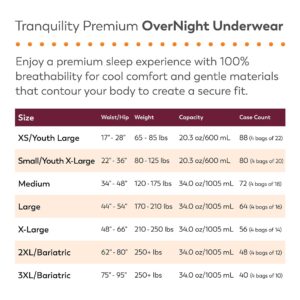 Tranquility Premium OverNight Disposable Absorbent Underwear, Medium - Image 8
