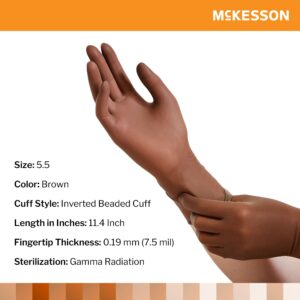McKesson Perry? Latex Surgical Glove, Size 5.5, Brown - Image 2