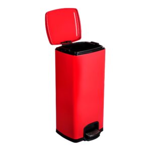 McKesson Red Square Step-On Trash Can, 8 gallon - Image 2