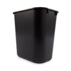 Deskside Wastepaper Basket, 3.25 Gallon Capacity, Black - Image 3