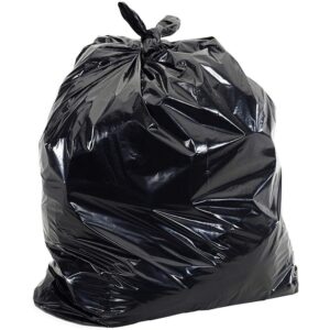 Pitt Plastics Trash Bag, Black, Star Seal Bottom, 38 x 58 Inch - Image 1