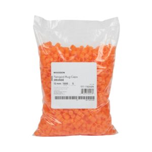 McKesson Flanged Plug Cap, Orange, Polyethylene for Use with 13 mm Tubes - Image 2