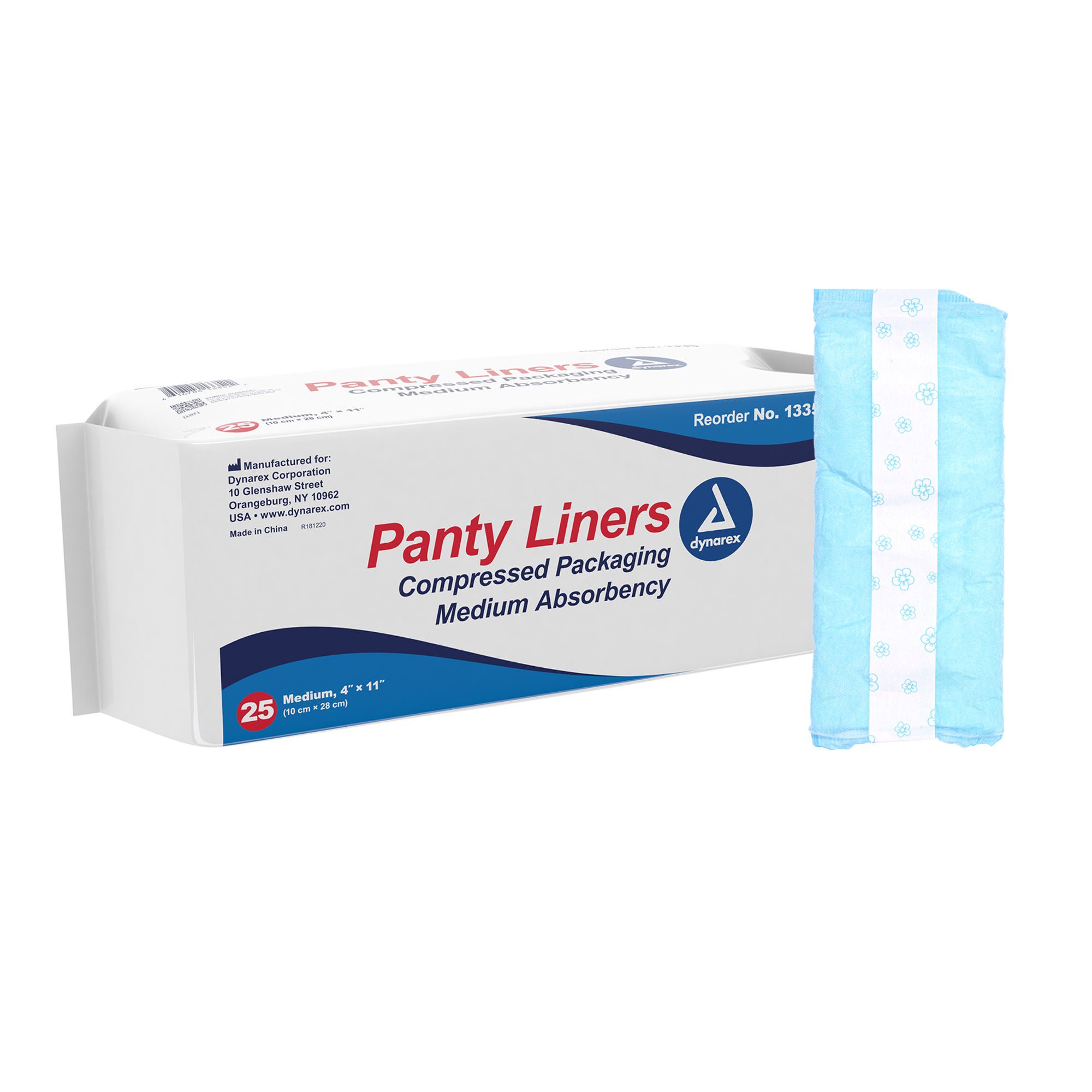 Dynarex? Medium Absorbency Bladder Control Pad, 4 x 11 Inch