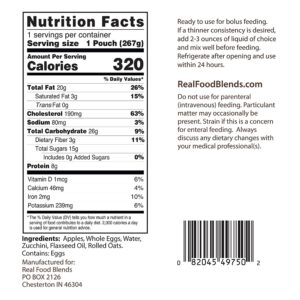 Real Food Blends™ Eggs, Apples & Oats Puree Food Blend for Tube Feeding, 9.4-oz. - Image 3