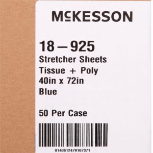 McKesson Blue Flat Stretcher Sheet, 40 x 72 Inch - Image 4