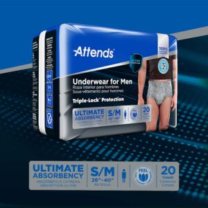 Attends? Discreet Men's Underwear, Level 5, Small / Medium - Image 10