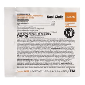 Sani-Cloth? Surface Disinfectant Cleaner Bleach Wipe, 11.5 x 11.75 Inch - Image 3