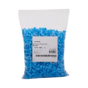 McKesson Flanged Plug Cap, Blue, Polyethylene, for Use with 13 mm Tubes - Image 1
