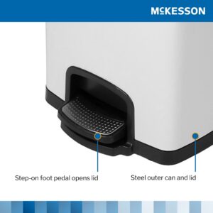 McKesson White Square Step-On Trash Can, 8 gallon - Image 5