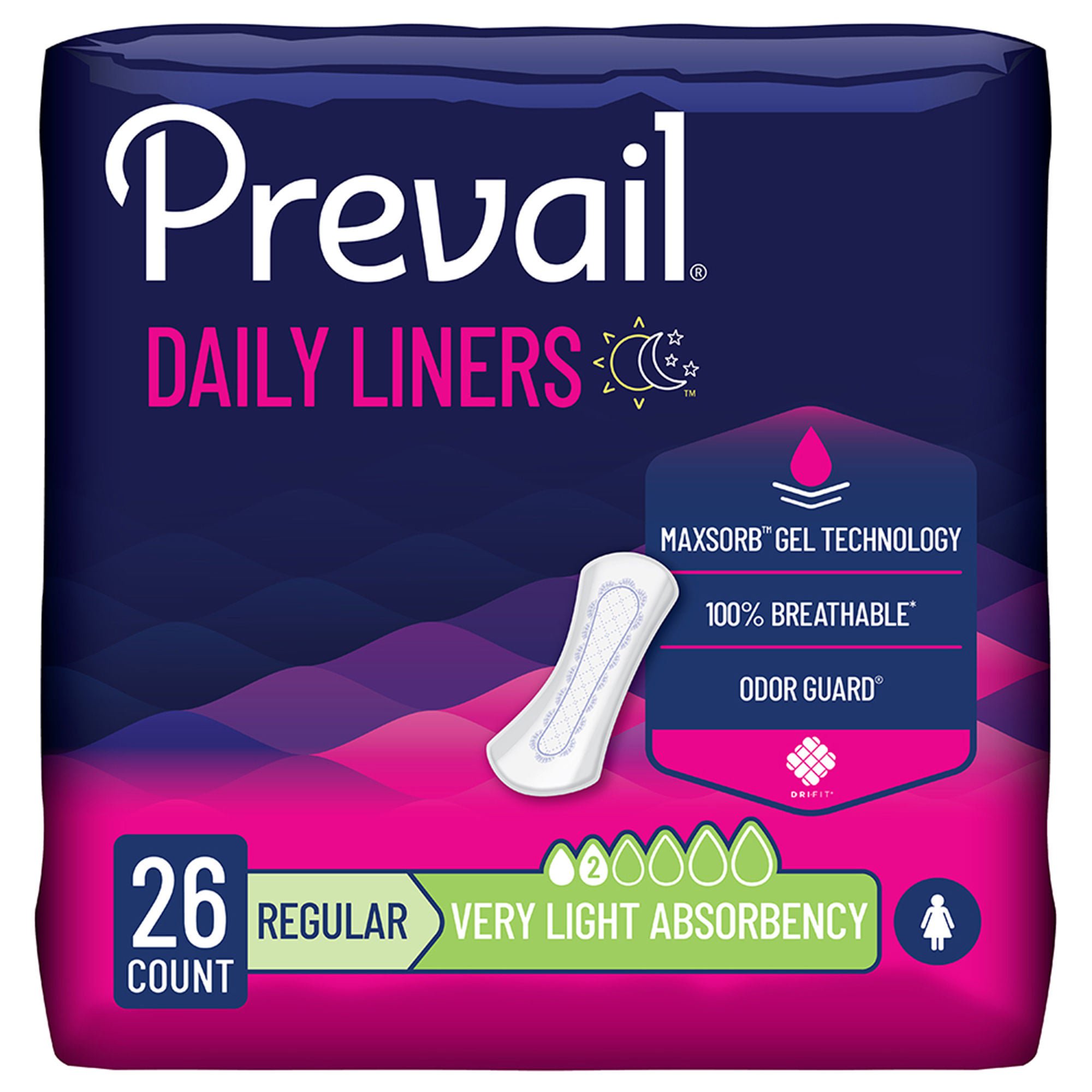 Prevail? Daily Liner Very Light Bladder Control Pad, 7.5-Inch Length