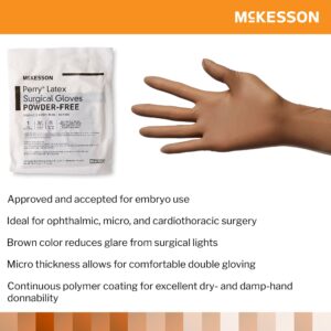 McKesson Perry? Latex Surgical Glove, Size 5.5, Brown - Image 4