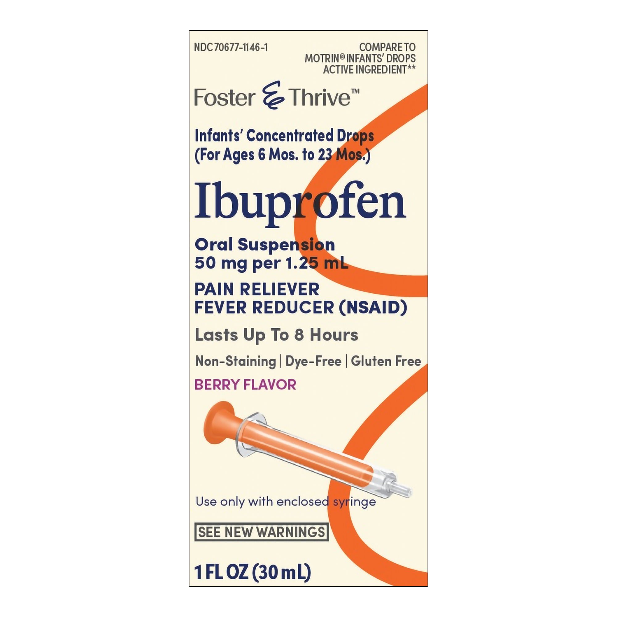 Foster & Thrive? Ibuprofen 50 mg Per 1.25 mL Infants' Concentrated Drops Berry