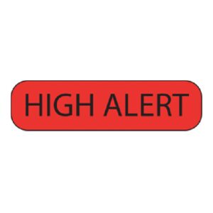 MedVision® "High Alert" Label, 1-7/16 x 3/8 Inch - Image 1