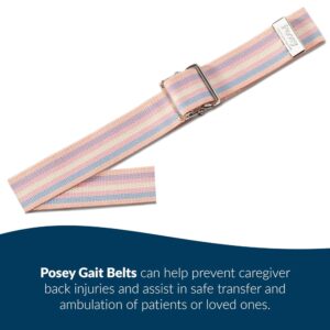 Posey® Gait Belt, Nickel Buckle, Pastel Striped, 54-Inch Length - Image 3