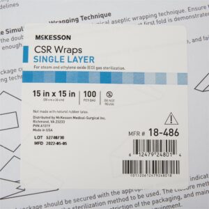 McKesson Single Layer Sterilization Wrap, 15 x 15 Inch - Image 3