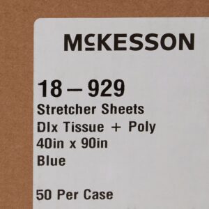 McKesson Blue Flat Stretcher Sheet, 40 x 90 Inch - Image 4