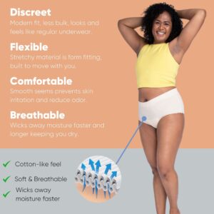 Nexwear Women's Pull-On Absorbent Underwear, Large, Tan - Image 5