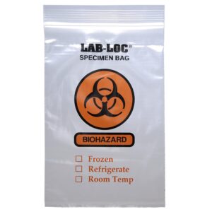 Lab-Loc® Specimen Transport Bag with Document Pouch, Zip Closure, 6 x 9 Inch - Image 1
