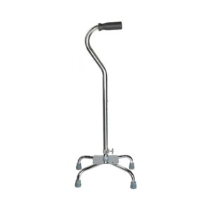 McKesson Steel Chrome Offset Quad Cane, 29 – 37.5 Inch - Image 1