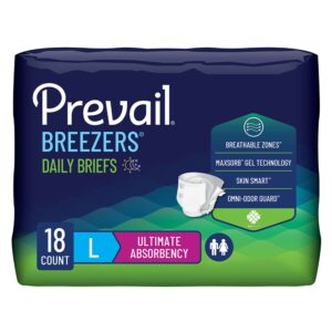 Prevail? Breezers? Ultimate Absorbency Incontinence Briefs, Large - Image 1