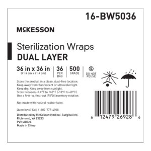 McKesson Sterilization Wrap, 36 x 36 Inch, Grade 500 - Image 3