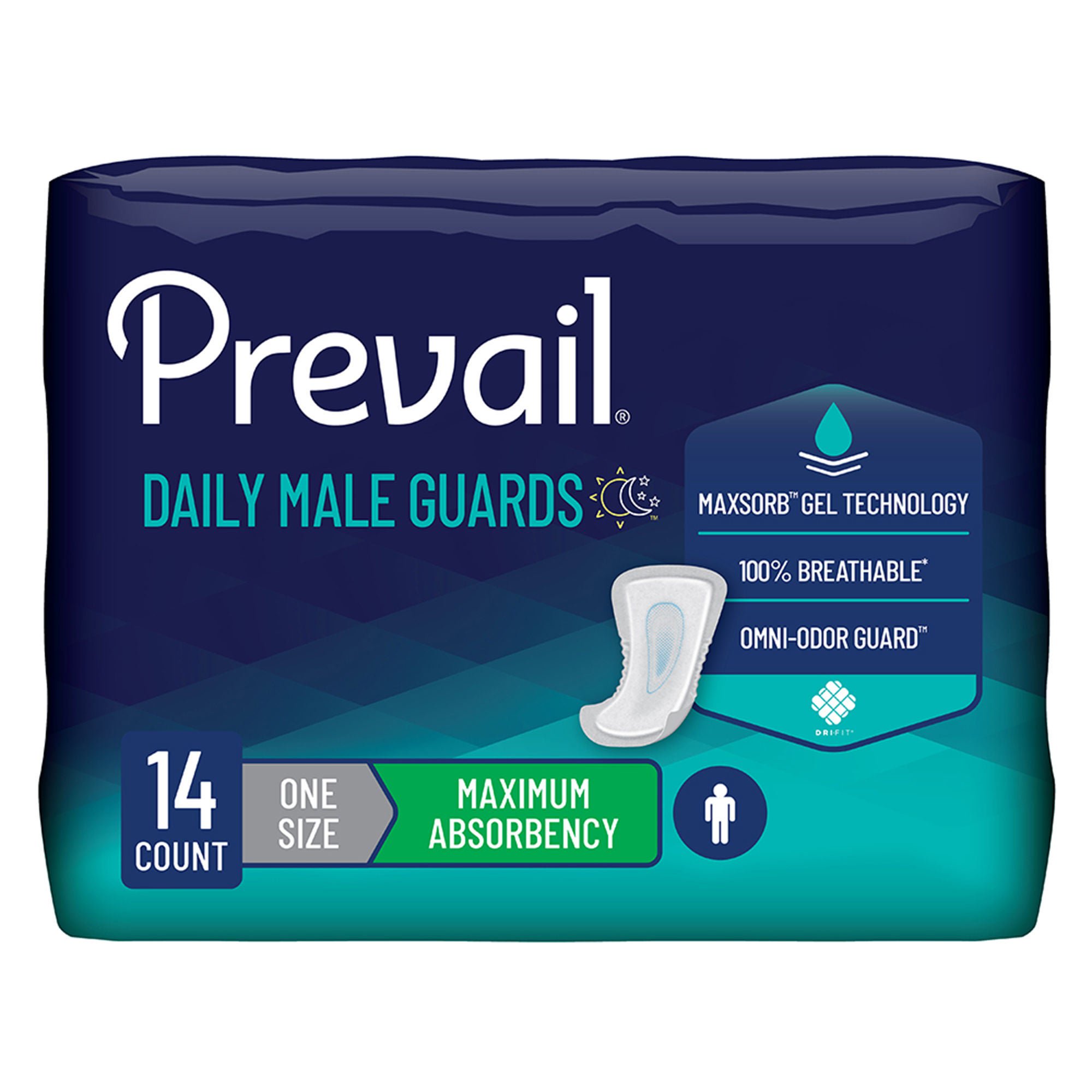 Prevail? Daily Male Guards Maximum Bladder Control Pad, 12.5-Inch Length