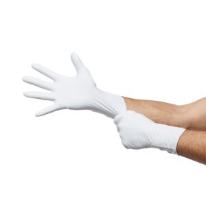 LifeStar? EC Nitrile Extended Cuff Length Exam Glove, Large, White / Blue - Image 4