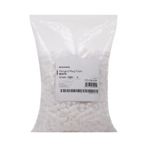 McKesson Flanged Plug Cap, White, Polyethylene, for Use with 13 mm Tubes - Image 2
