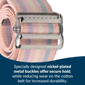 Posey® Gait Belt, Nickel Buckle, Pastel Striped, 54-Inch Length - Image 4